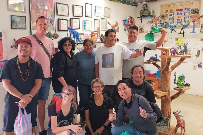 Paint your Alebrije with the Jimenez family. - The studio vibe: aprons, a covered space, and feeling welcome